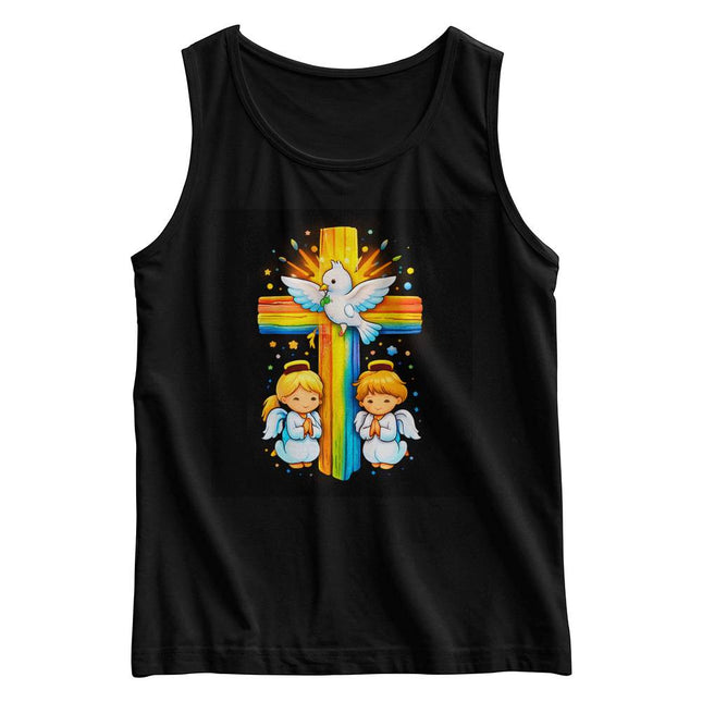 Dove & Angels Rainbow Cross Kids Tank Top – Christian Gift for Kids