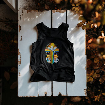 Dove & Angels Rainbow Cross Kids Tank Top – Christian Gift for Kids