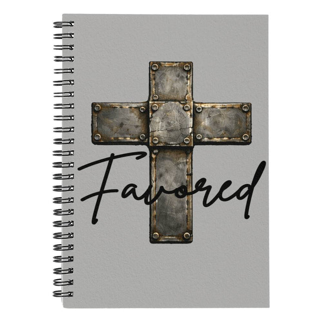 Christian Spiral Notebook | Favored Cross Journal for Men