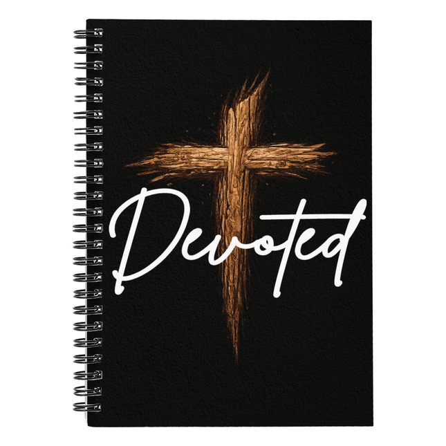 Devoted Cross Spiral Notebook – Christian Gift for Men