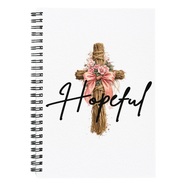 Hopeful Flower Cross Christian Notebook | Mother's Day Gift for Mom | Faith Gift