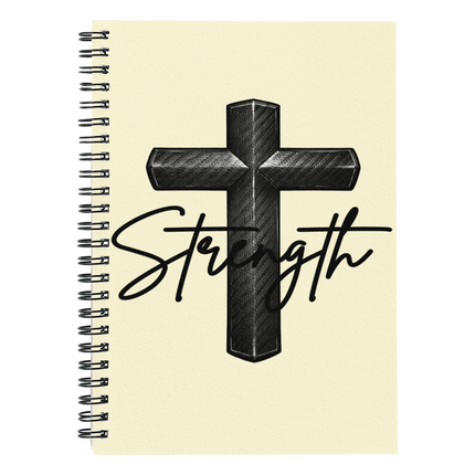 Christian Spiral Notebook | Strength Cross Journal for Men