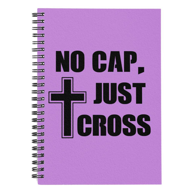 Christian Journal: No Cap Just Cross Spiral Notebook | Purple | 6x8
