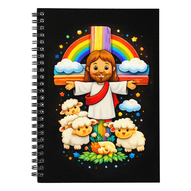 Jesus With the Sheep Spiral Notebook – Christian Gift for Kids
