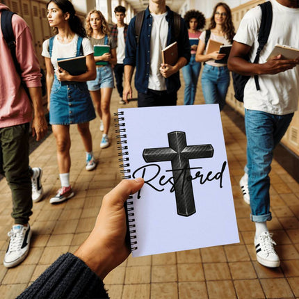 Christian Spiral Notebook | Restored Cross Journal for Men