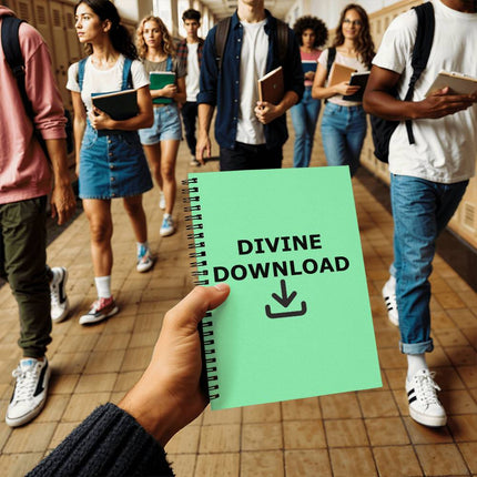 Divine Download Spiral Notebook – Christian Gift for Women