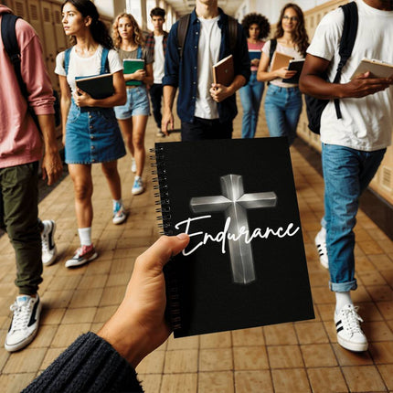 Endurance Cross Spiral Notebook – Christian Gift for Men
