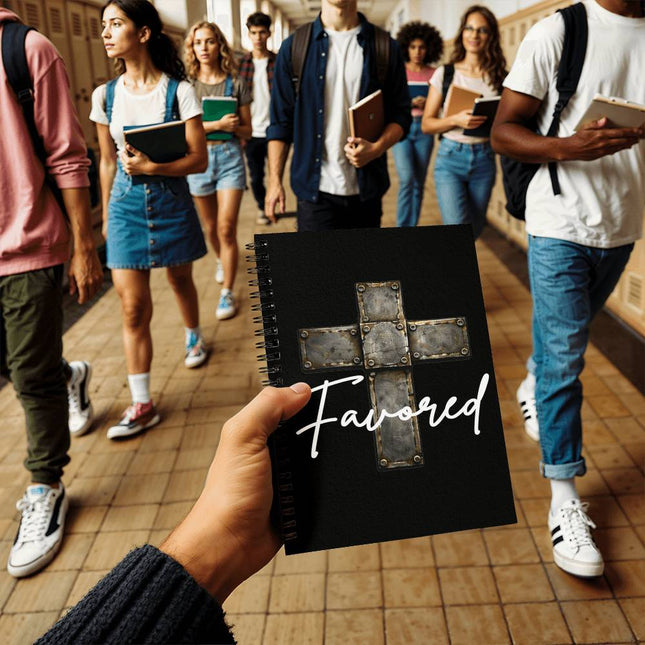 Favored Cross Spiral Notebook – Christian Gift for Men