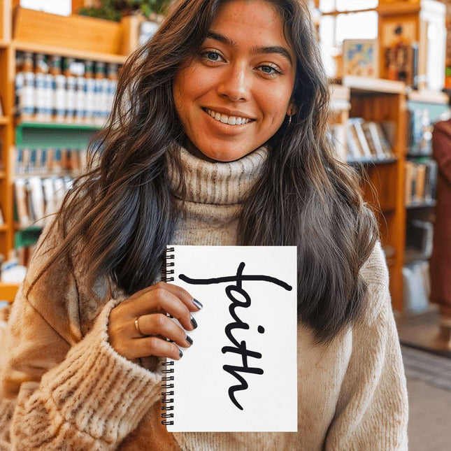 Faith Spiral Notebook | Christian Journal for Bible Study (White)
