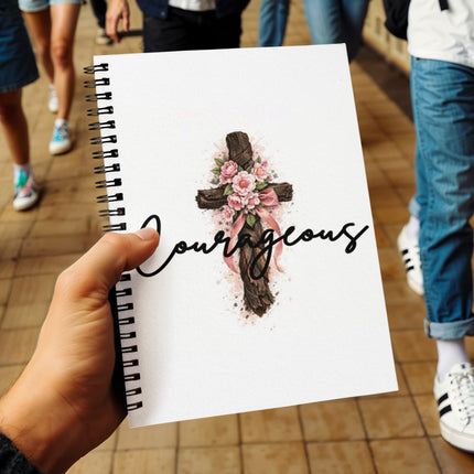 Modern Christian spiral notebook for women — "Faith that fits" — a faith-forward gift, ready to give