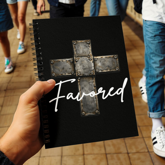 Favored Cross Spiral Notebook – Christian Gift for Men