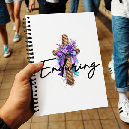 Modern Christian spiral notebook for women — "Daily grace, quietly worn" — a faith-forward gift, ready to give