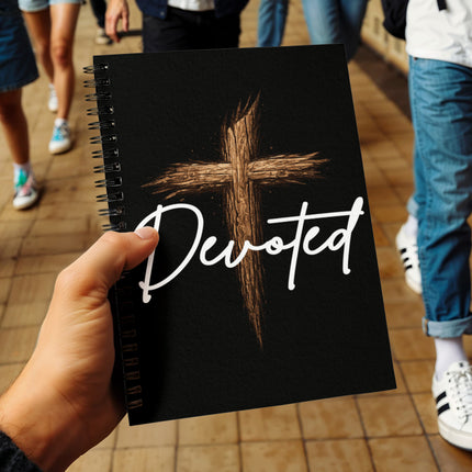 Devoted Cross Spiral Notebook – Christian Gift for Men
