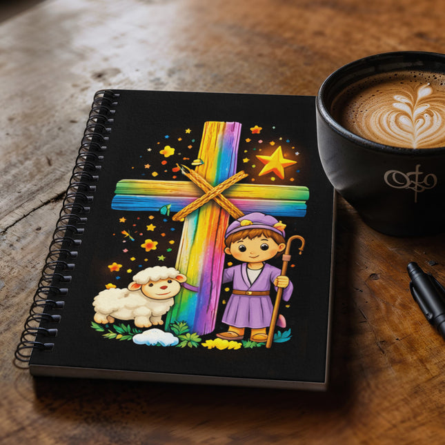 Jesus With the Sheep Spiral Notebook – Christian Gift for Kids