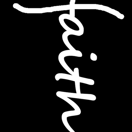 Black faith spiral notebook with white script – Christian journal for prayer and notes