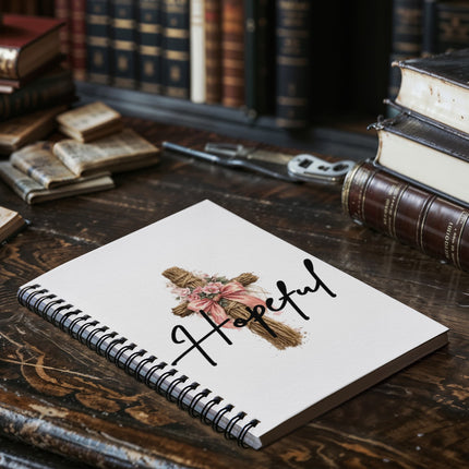 Hopeful Flower Cross Christian Notebook | Mother's Day Gift for Mom | Faith Gift