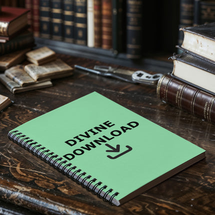 Divine Download Spiral Notebook – Christian Gift for Women