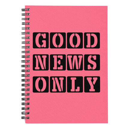Christian Journal: Good News Only Spiral Notebook | Pink | 6x8