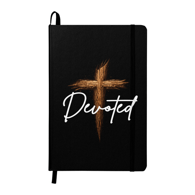 Christian Journal | Devoted Wooden Cross Hardcover Bound Journal