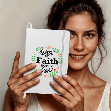 Walk by Faith Not by Sight Ambassador Bound Journal | White | Christian Notebook