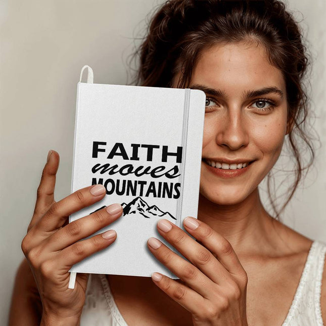 Faith Moves Mountains Ambassador Bound Journal | White | Christian Notebook