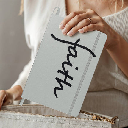 Faith Bound Journal | Christian Prayer & Bible Study Notebook (Gray)