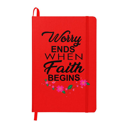 Worry Ends When Faith Begins Ambassador Bound Journal | White | Christian Notebook