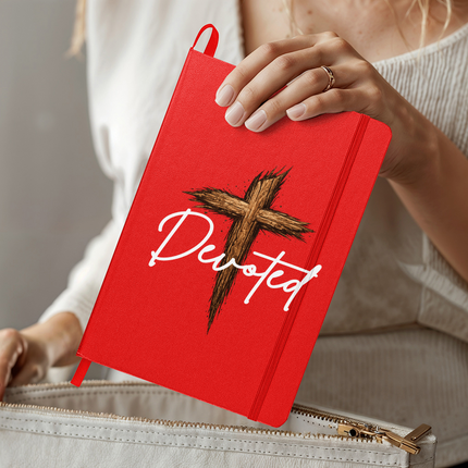 Christian Journal | Devoted Wooden Cross Hardcover Bound Journal