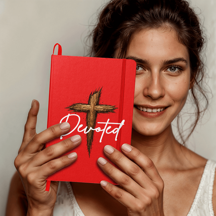 Christian Journal | Devoted Wooden Cross Hardcover Bound Journal