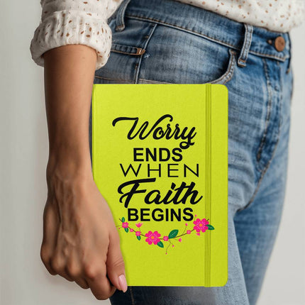 Worry Ends When Faith Begins Ambassador Bound Journal | White | Christian Notebook