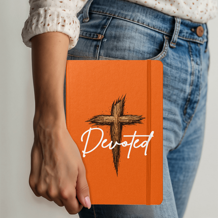 Christian Journal | Devoted Wooden Cross Hardcover Bound Journal