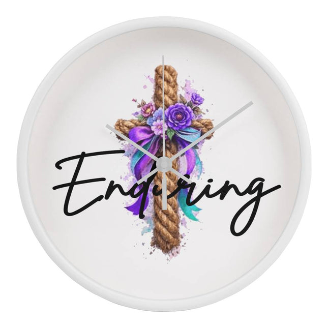 Enduring | Uplifting Christian Wall Clock | Gift for Her