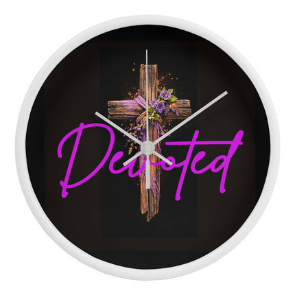 Inspiring Heart Cross Wood Frame Clock – Christian Gift for Women