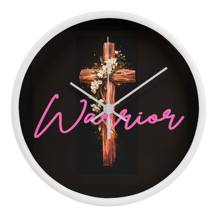 Inspiring Heart Cross Wood Frame Clock – Christian Gift for Women