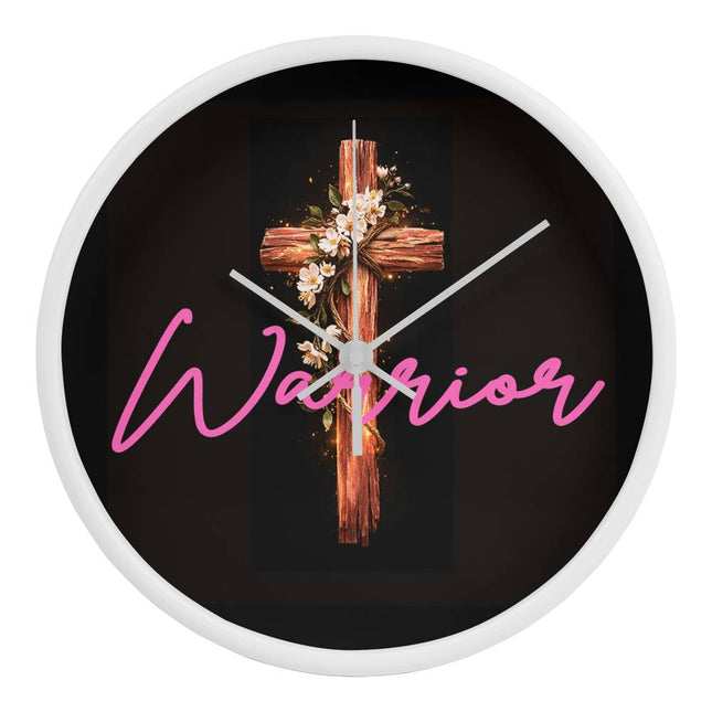 Inspiring Heart Cross Wood Frame Clock – Christian Gift for Women