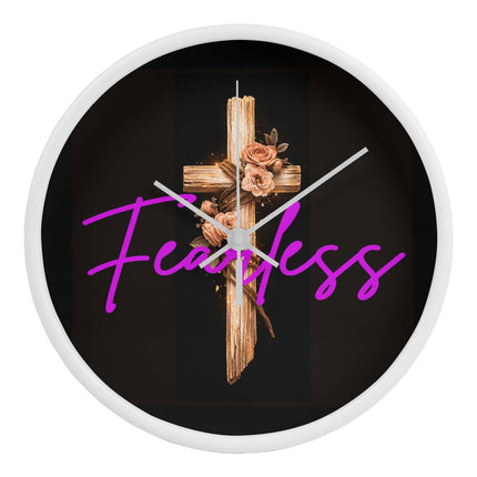 Inspiring Heart Cross Wood Frame Clock – Christian Gift for Women