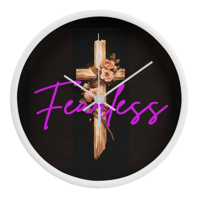 Inspiring Heart Cross Wood Frame Clock – Christian Gift for Women