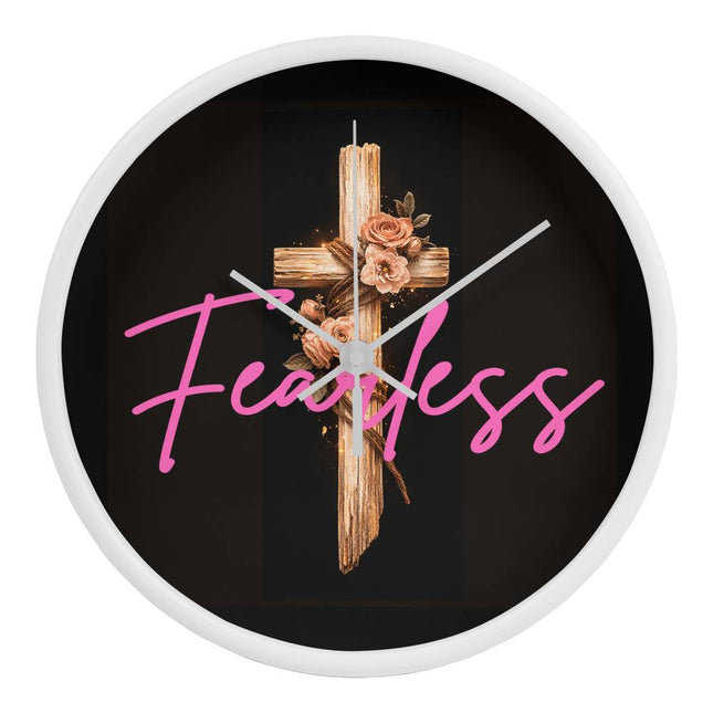 Inspiring Heart Cross Wood Frame Clock – Christian Gift for Women