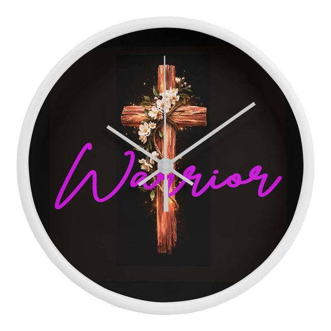 Inspiring Heart Cross Wood Frame Clock – Christian Gift for Women