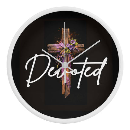 Inspiring Heart Cross Wood Frame Clock – Christian Gift for Women
