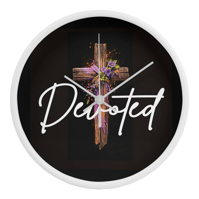 Inspiring Heart Cross Wood Frame Clock – Christian Gift for Women