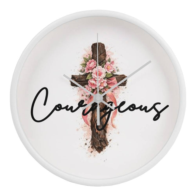 Courageous | Bold Christian Wall Clock | Gift for Her