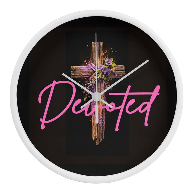 Inspiring Heart Cross Wood Frame Clock – Christian Gift for Women