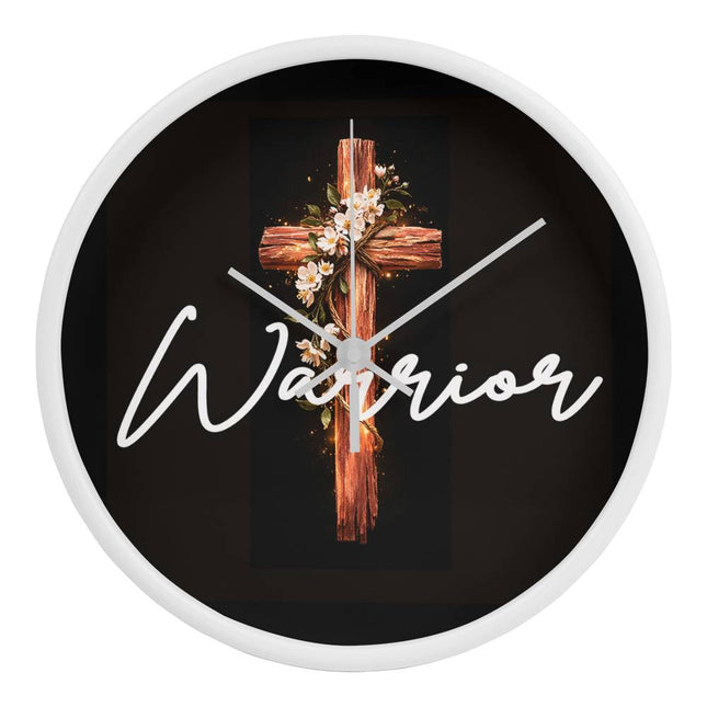 Inspiring Heart Cross Wood Frame Clock – Christian Gift for Women