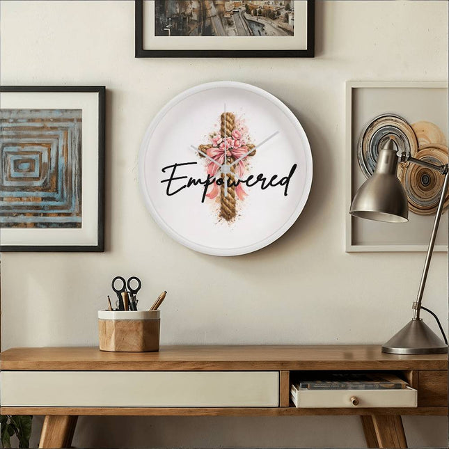 Empowered | Inspiring Christian Wall Clock | Gift for Her
