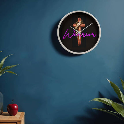 Inspiring Heart Cross Wood Frame Clock – Christian Gift for Women