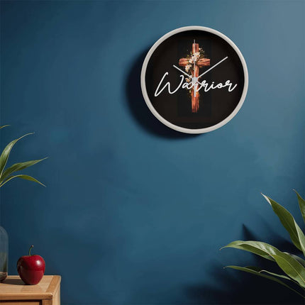 Inspiring Heart Cross Wood Frame Clock – Christian Gift for Women