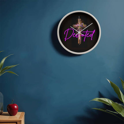 Inspiring Heart Cross Wood Frame Clock – Christian Gift for Women