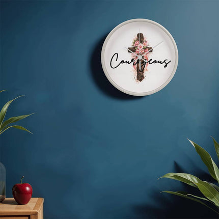 Courageous | Bold Christian Wall Clock | Gift for Her
