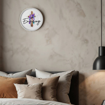 Inspiring Heart Cross Wall Clock – Christian Gift for Women